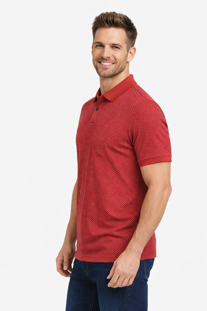 Men’s Micro Geometric Printed Polo