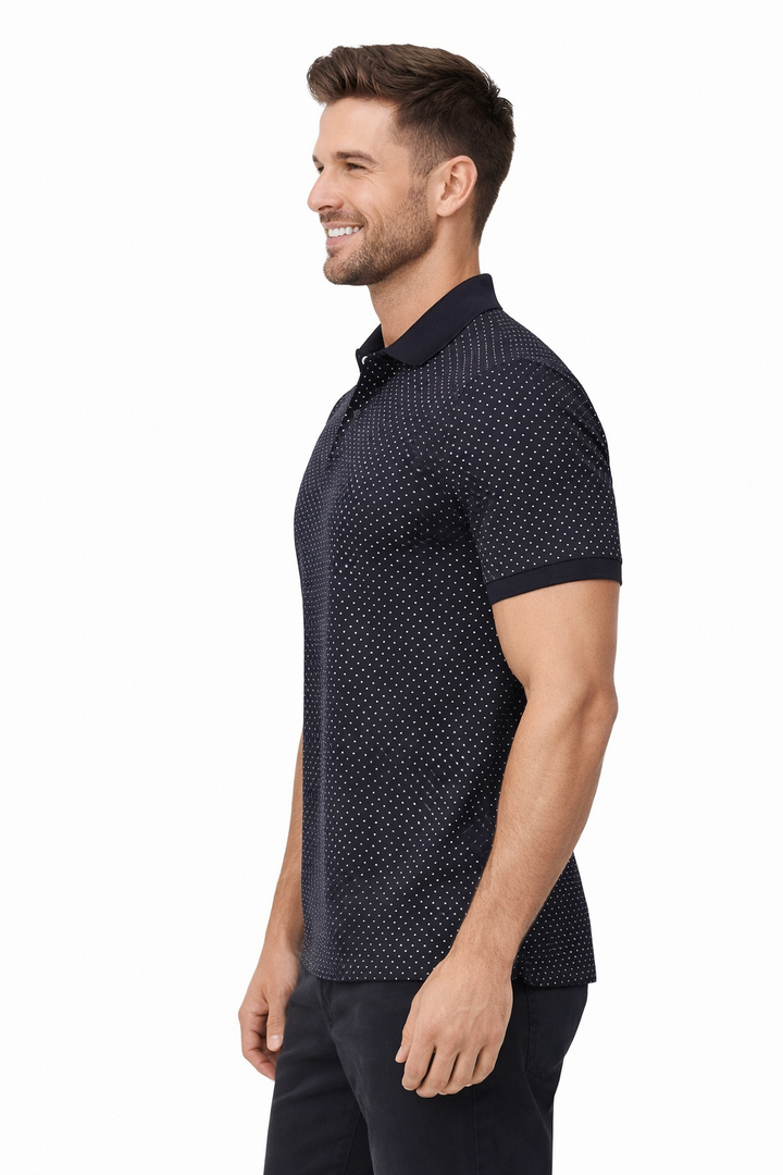 Men’s Micro Geometric Printed Polo