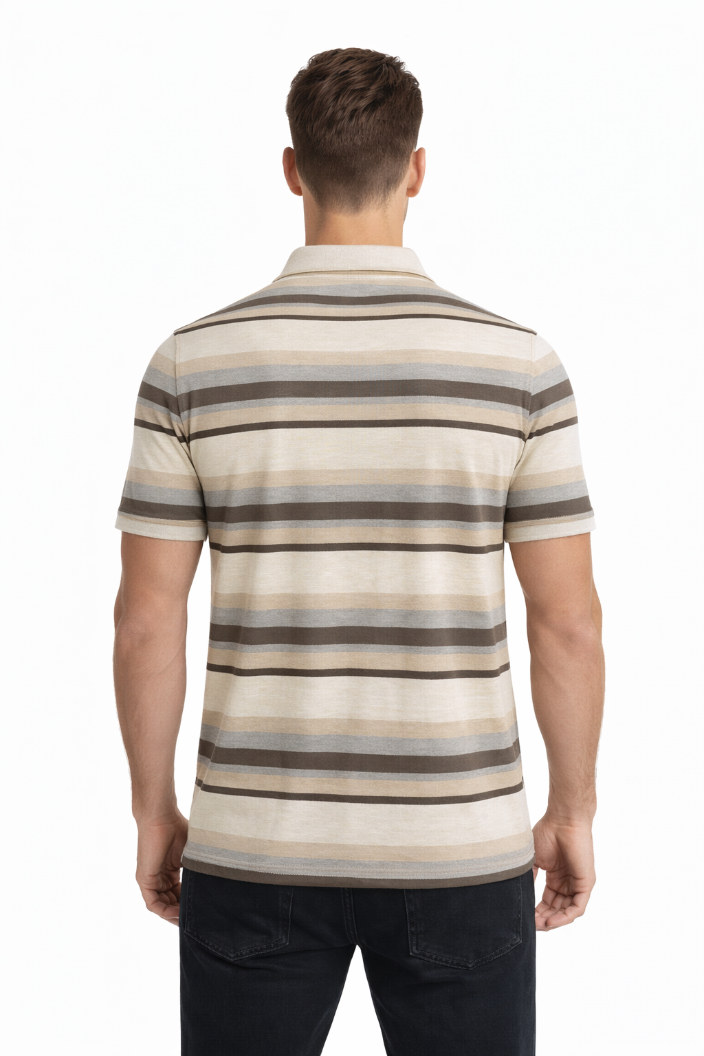 Men’s Neutral Stripe Polo