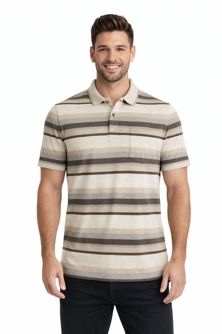 Men’s Neutral Stripe Polo