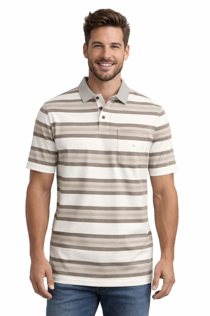 Men’s Neutral Stripe Polo