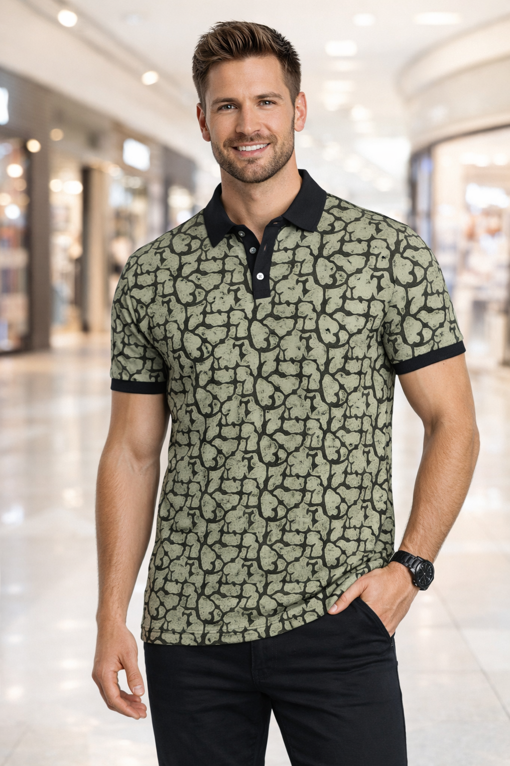 Men’s Camouflage Printed Polo