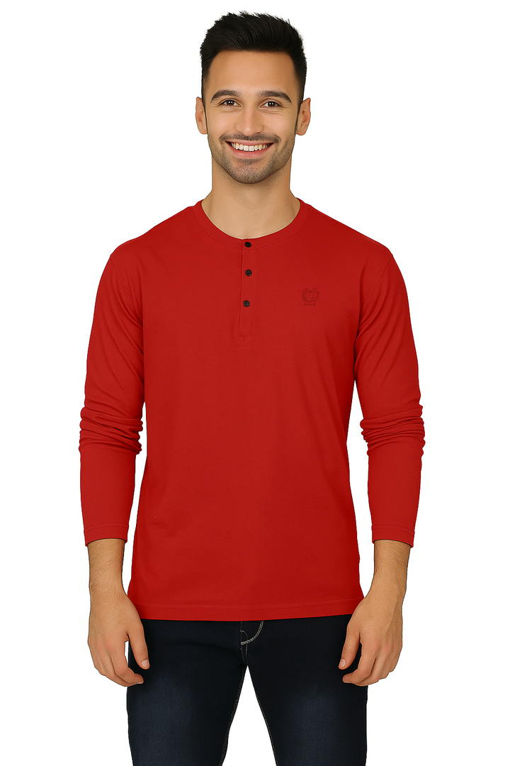 Men’s Full Sleeve Henley T-Shirt – Big & Tall