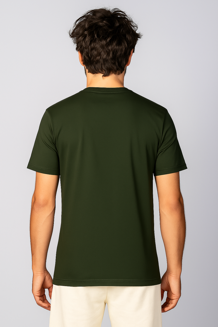 Men’s  Printed Round Neck Tee – “The Time is Running” Motivational