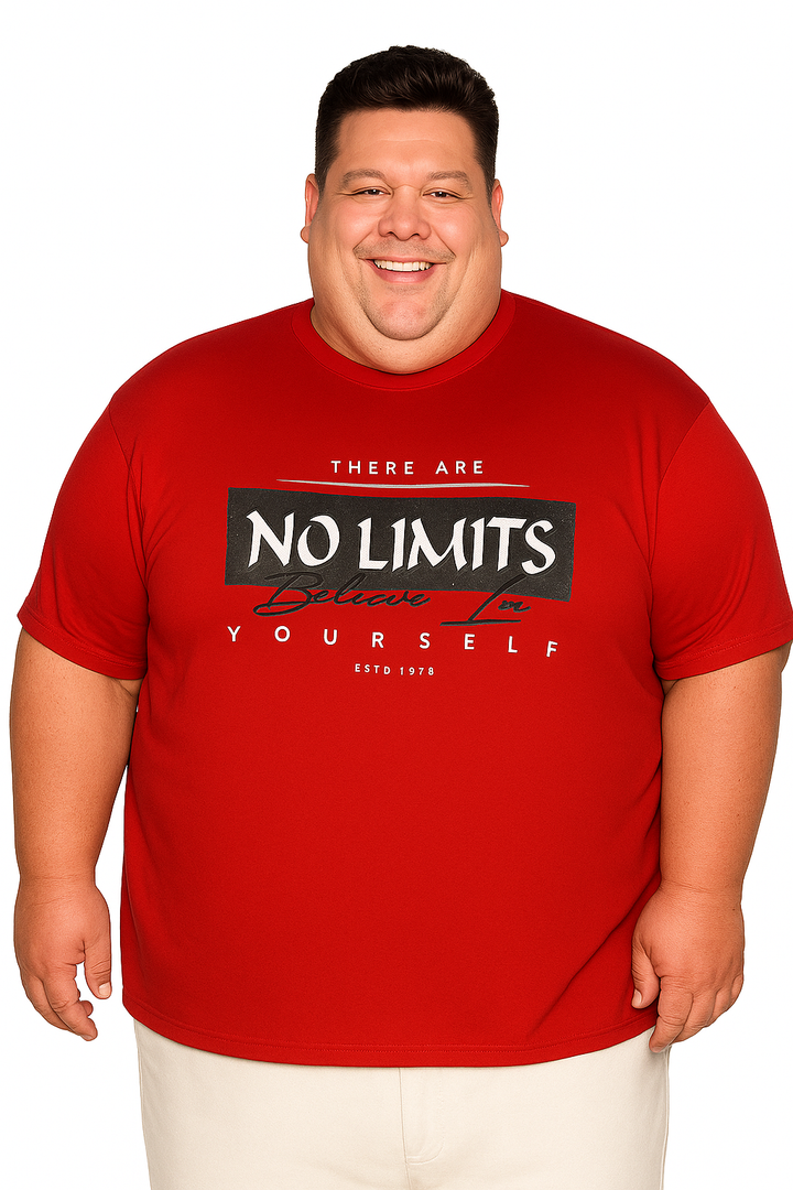 Men’s Round Neck Tee – “No Limits Believe In Yourself” - Big & Tall