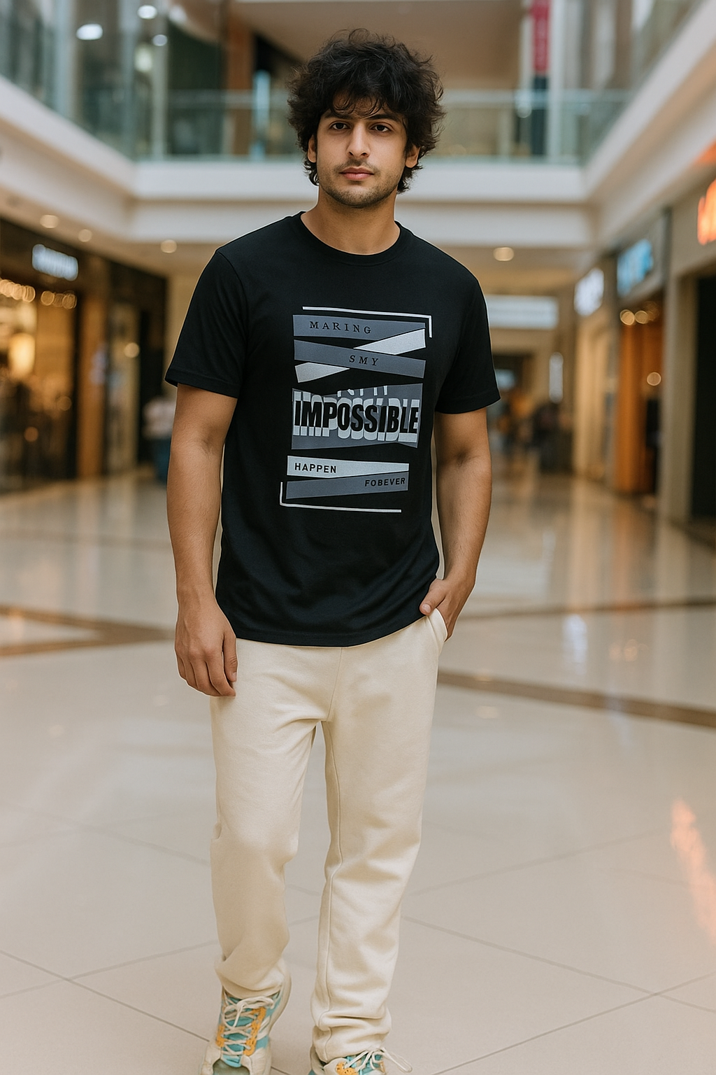 Men’s Round Neck Tee – “Making the Impossible Possible”