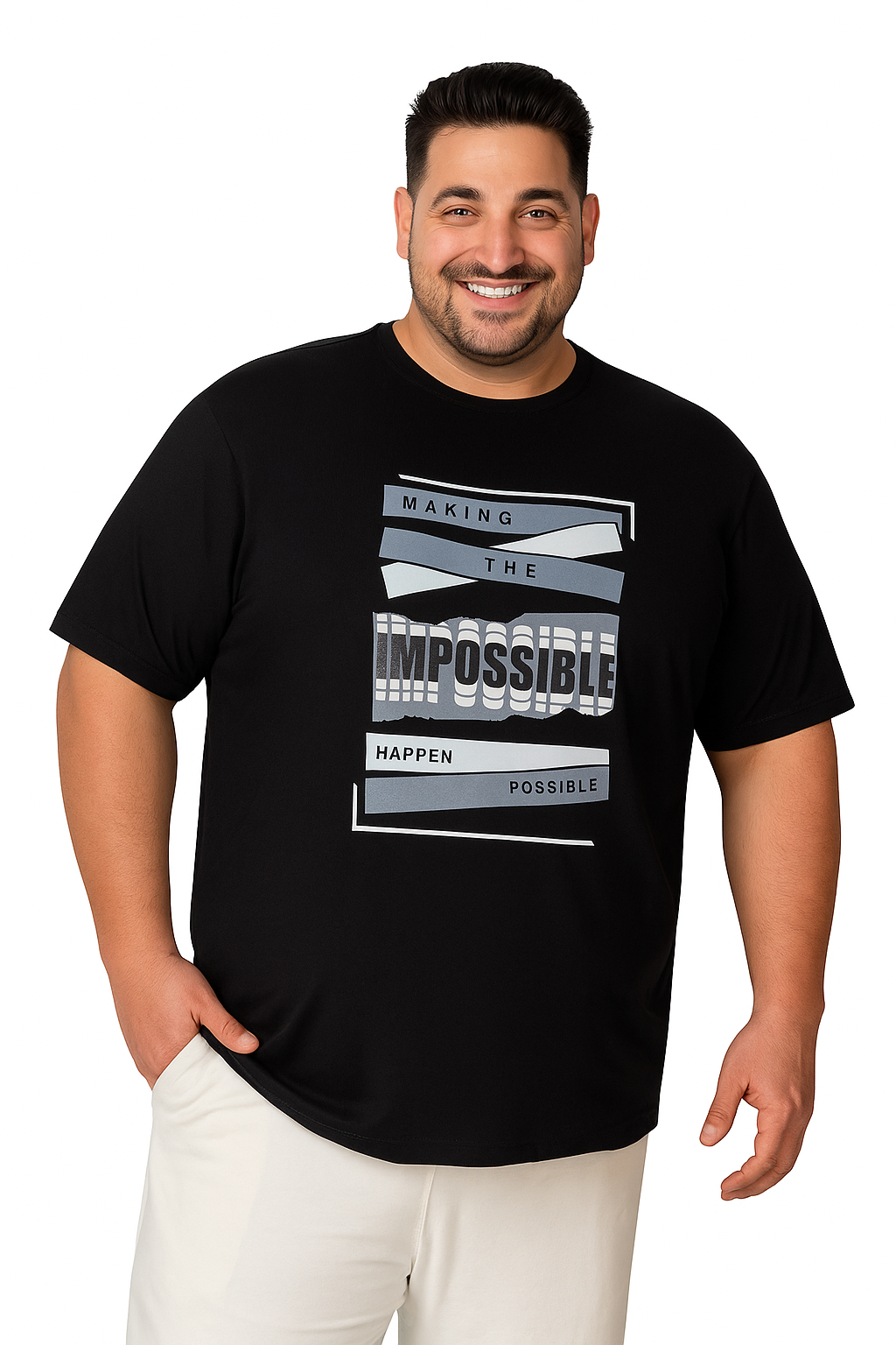 Men’s Round Neck Tee – “Making the Impossible Possible” - Big & Tall