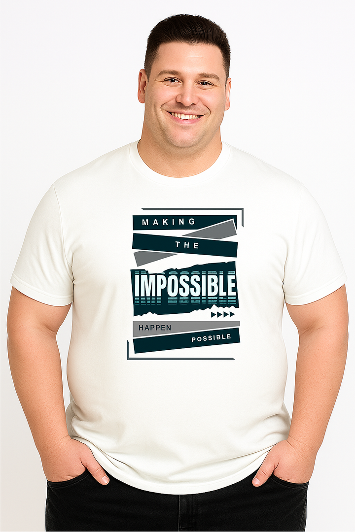 Men’s Round Neck Tee – “Making the Impossible Possible” - Big & Tall