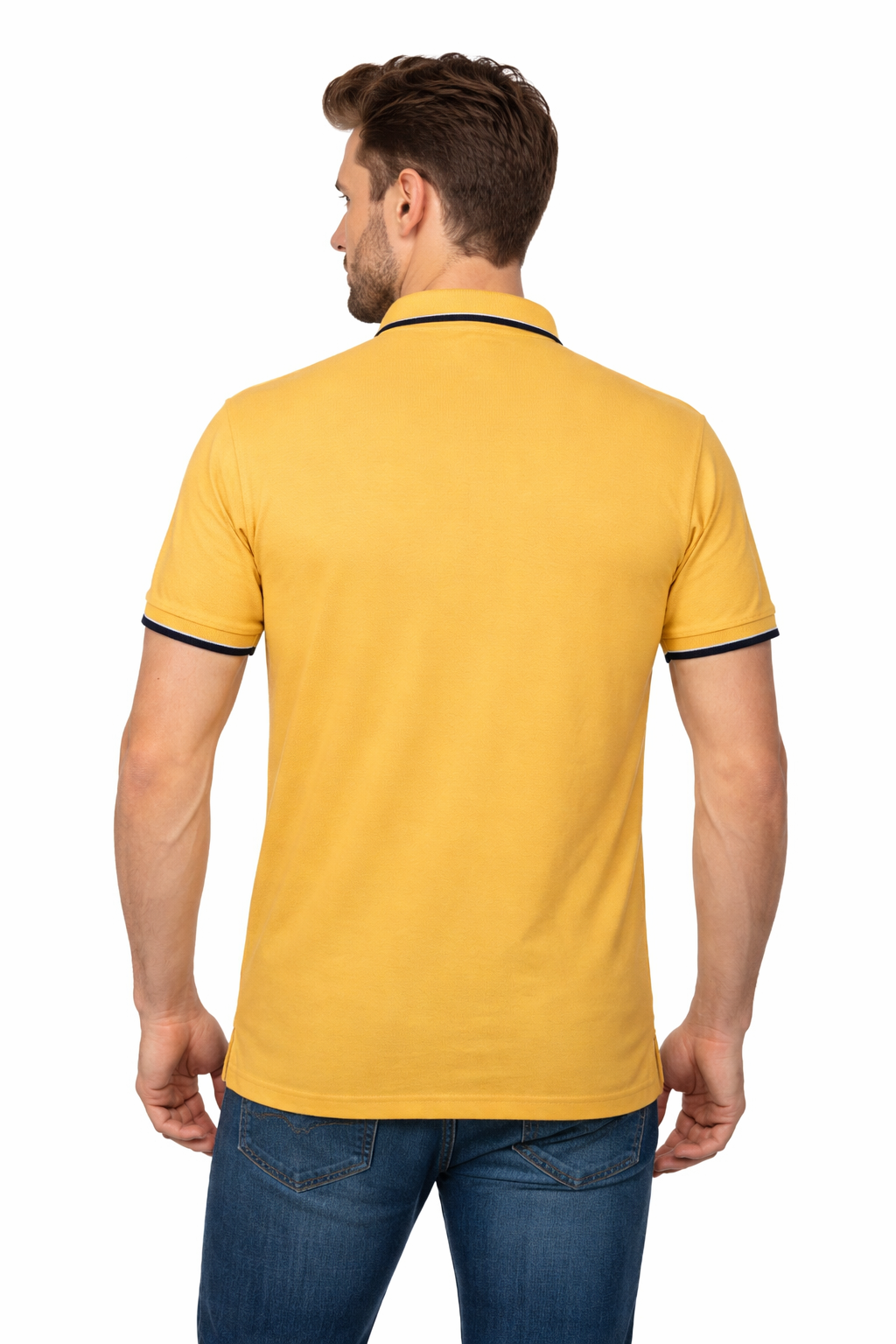 Men’s Solid  Polo with Tipping Collar