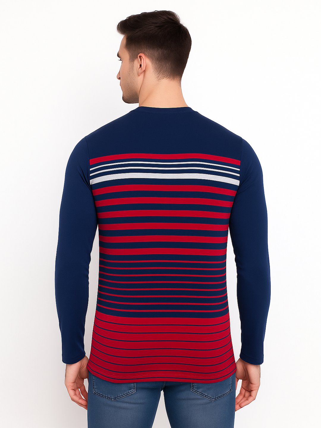 Men’s Full Sleeve Striped Round Neck Tee