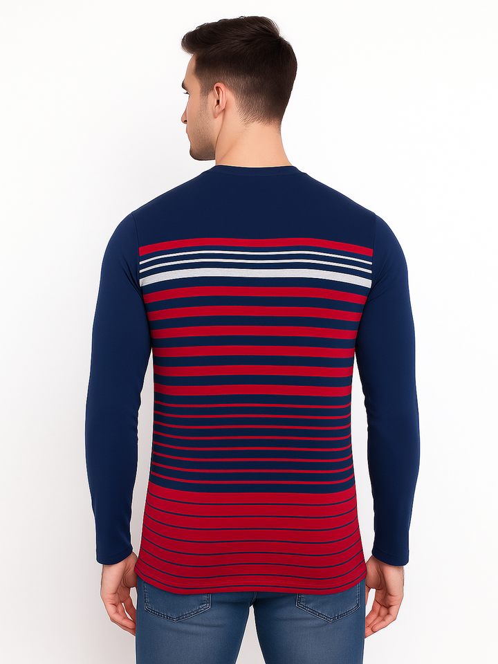 Men’s Full Sleeve Striped Round Neck Tee