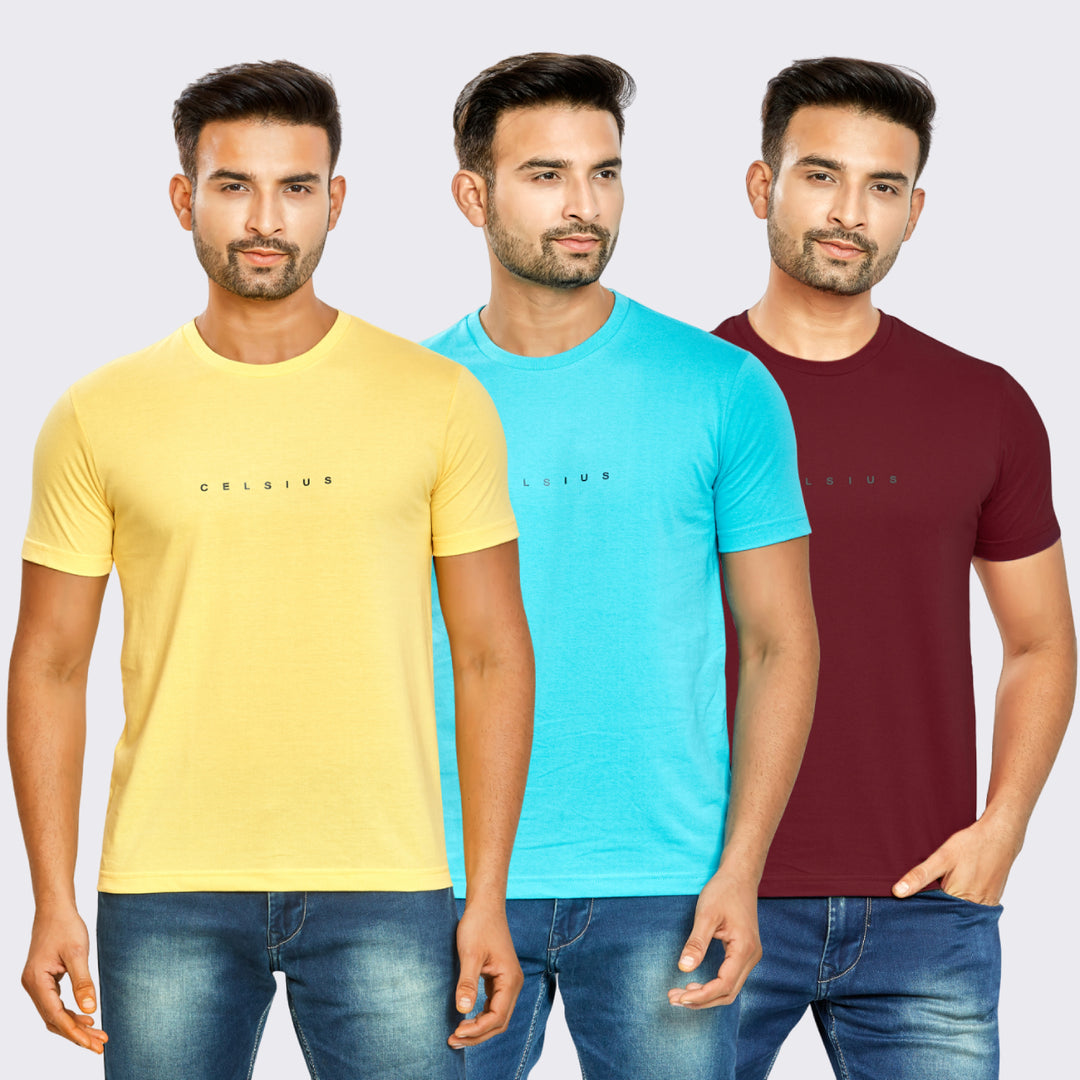 Men's Pack of 3 T-Shirts - Solid - Big & Tall