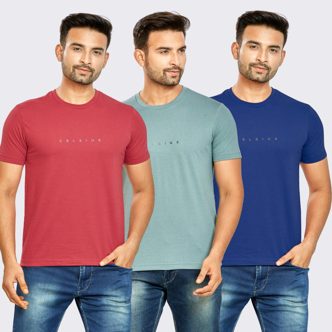 Men's Pack of 3 T-Shirts - Solid - Big & Tall