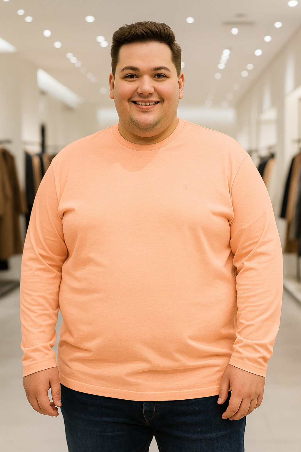 Men’s  Full Sleeve Crew Neck T-Shirt- Big &Tall