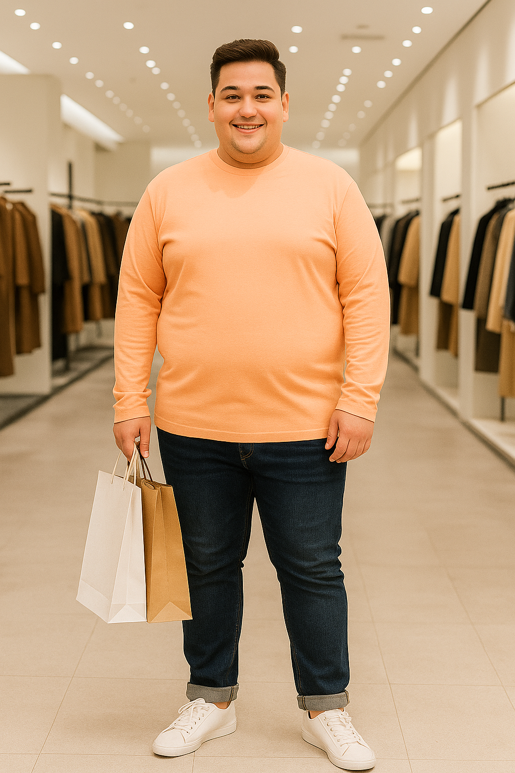 Men’s  Full Sleeve Crew Neck T-Shirt- Big &Tall