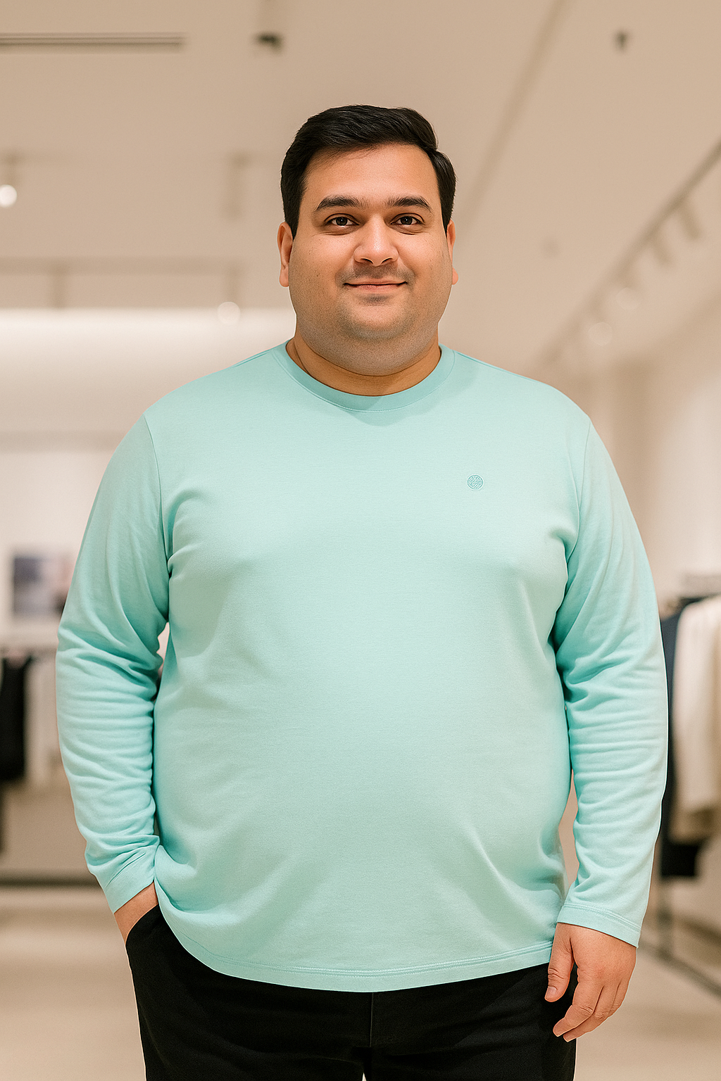 Men’s  Full Sleeve Crew Neck T-Shirt- Big &Tall