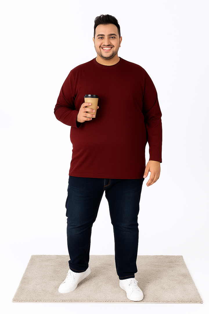 Men’s  Full Sleeve Crew Neck T-Shirt- Big &Tall