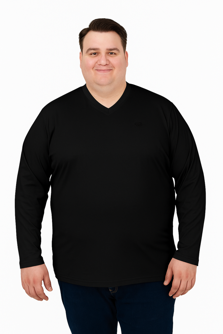 Men’s  Full Sleeve V-Neck T-Shirt – Big & Tall