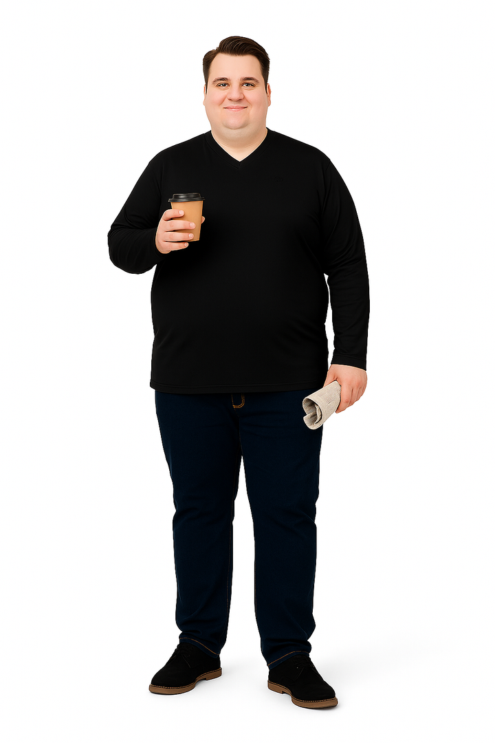 Men’s  Full Sleeve V-Neck T-Shirt – Big & Tall