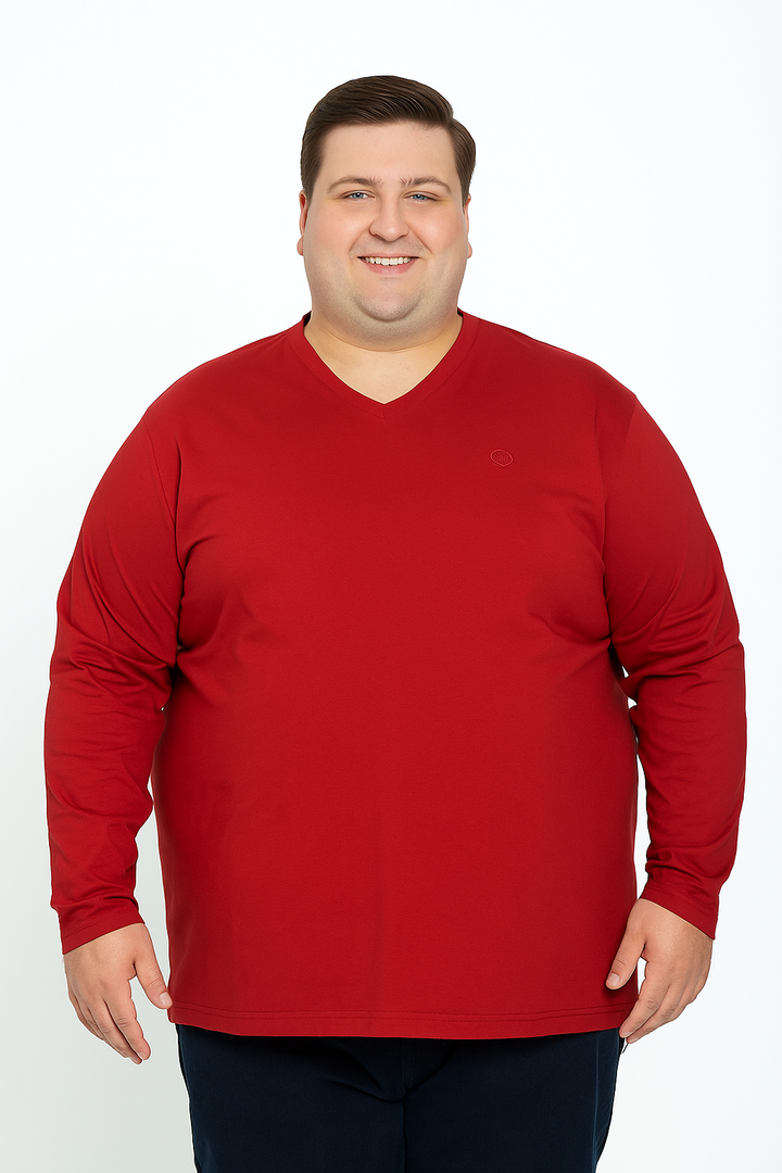 Men’s  Full Sleeve V-Neck T-Shirt – Big & Tall