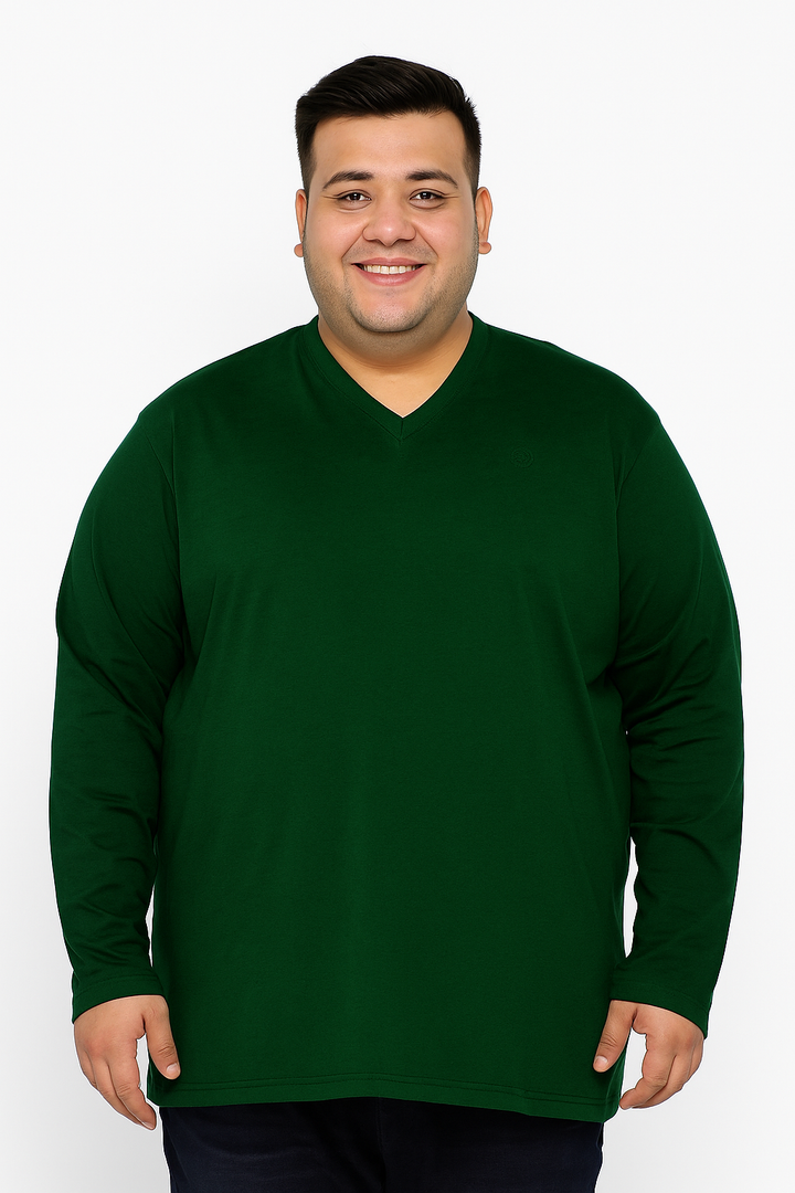 Men’s  Full Sleeve V-Neck T-Shirt – Big & Tall