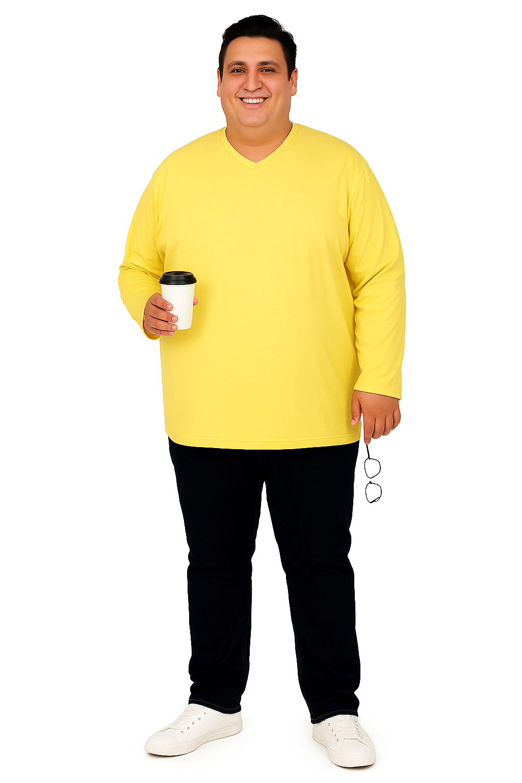 Men’s  Full Sleeve V-Neck T-Shirt – Big & Tall