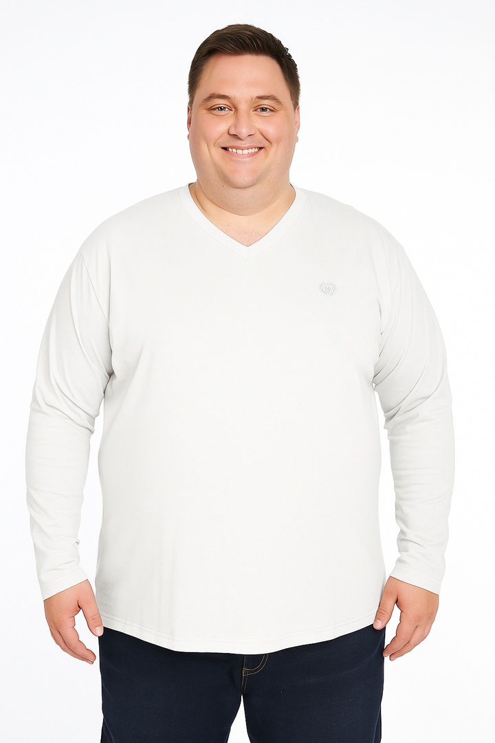 Men’s  Full Sleeve V-Neck T-Shirt – Big & Tall