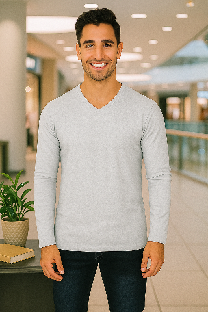 Men’s Full Sleeve V-Neck T-Shirt