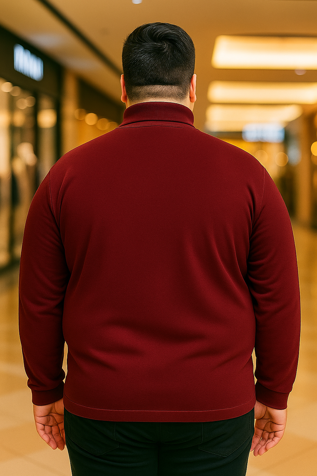 Men's Long Slevees Turtleneck T-Shirt - Big & Tall