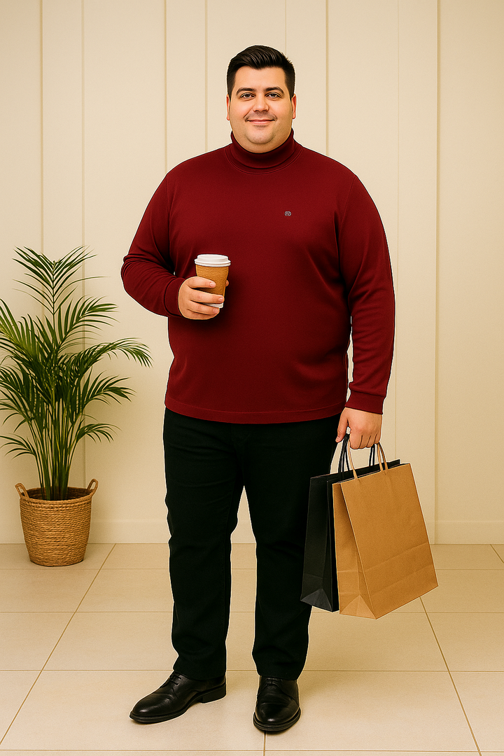 Men's Long Slevees Turtleneck T-Shirt - Big & Tall