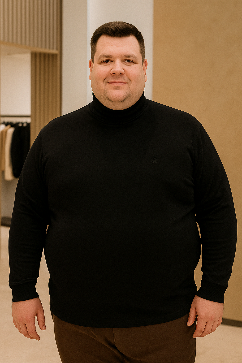 Men's Long Slevees Turtleneck T-Shirt - Big & Tall