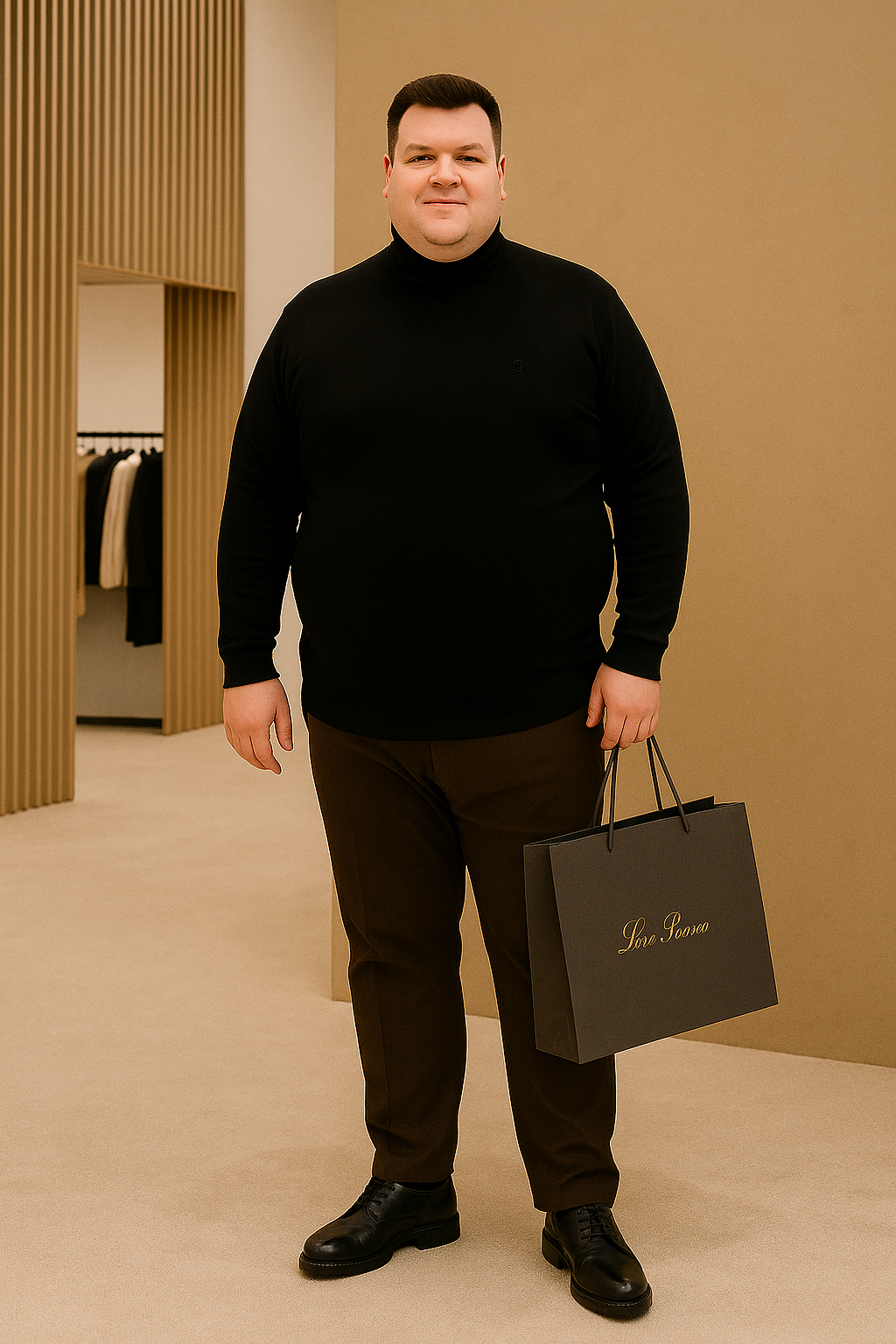 Men's Long Slevees Turtleneck T-Shirt - Big & Tall