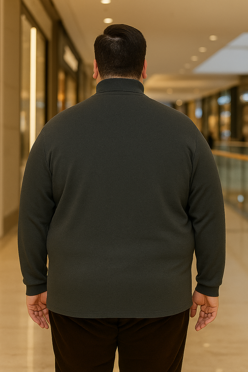 Men's Long Slevees Turtleneck T-Shirt - Big & Tall