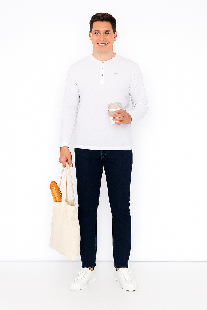 Men’s Full Sleeve Henley T-Shirt – Big & Tall