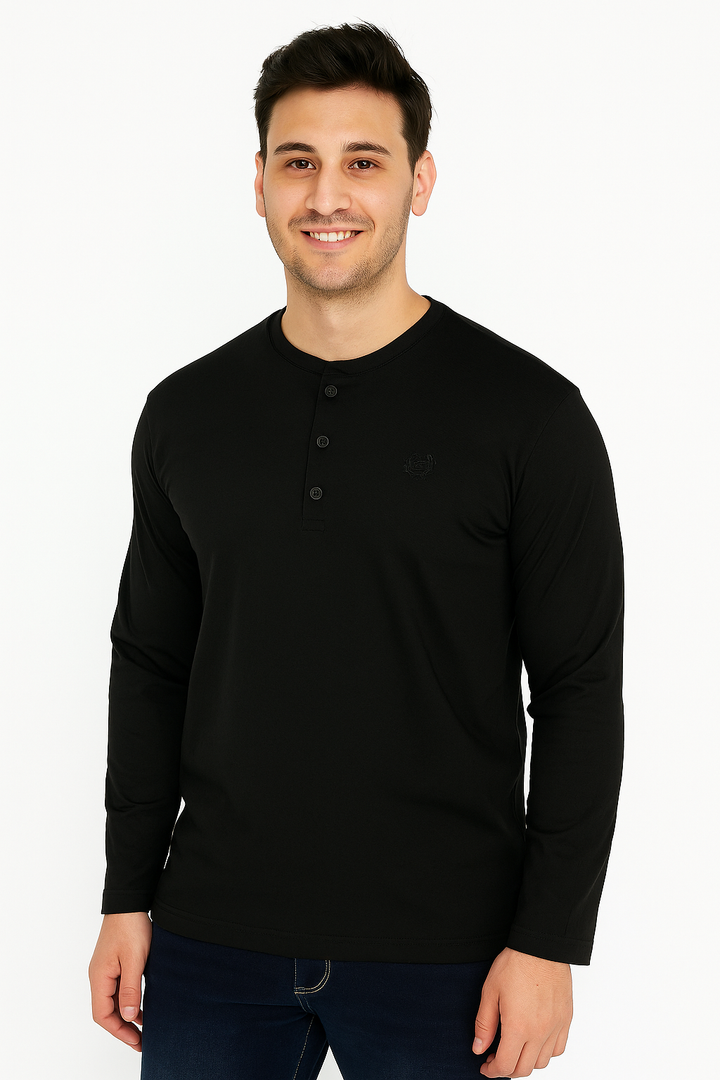 Men’s Full Sleeve Henley T-Shirt – Big & Tall