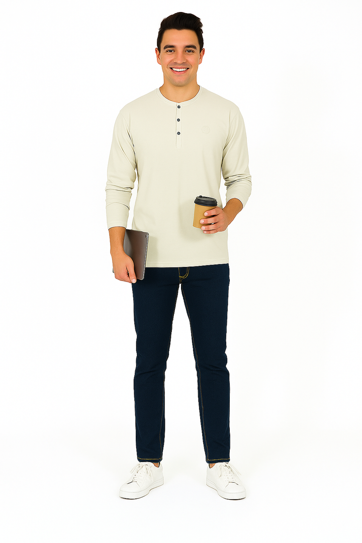 Men’s Full Sleeve Henley T-Shirt – Big & Tall