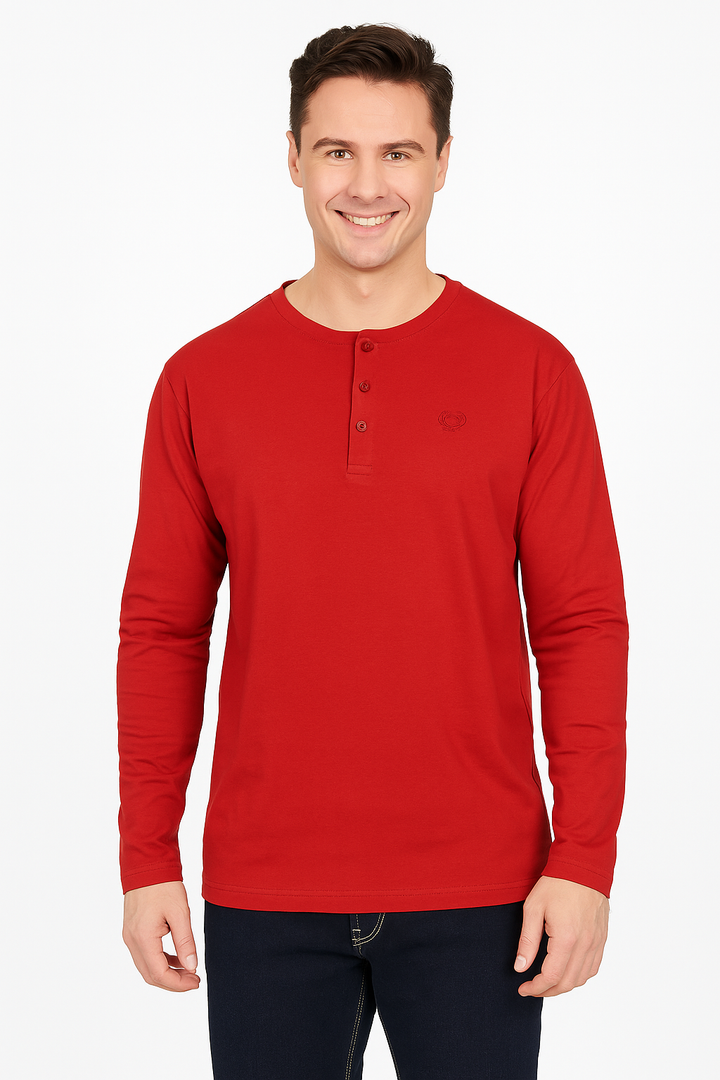 Men’s Full Sleeve Henley T-Shirt – Big & Tall