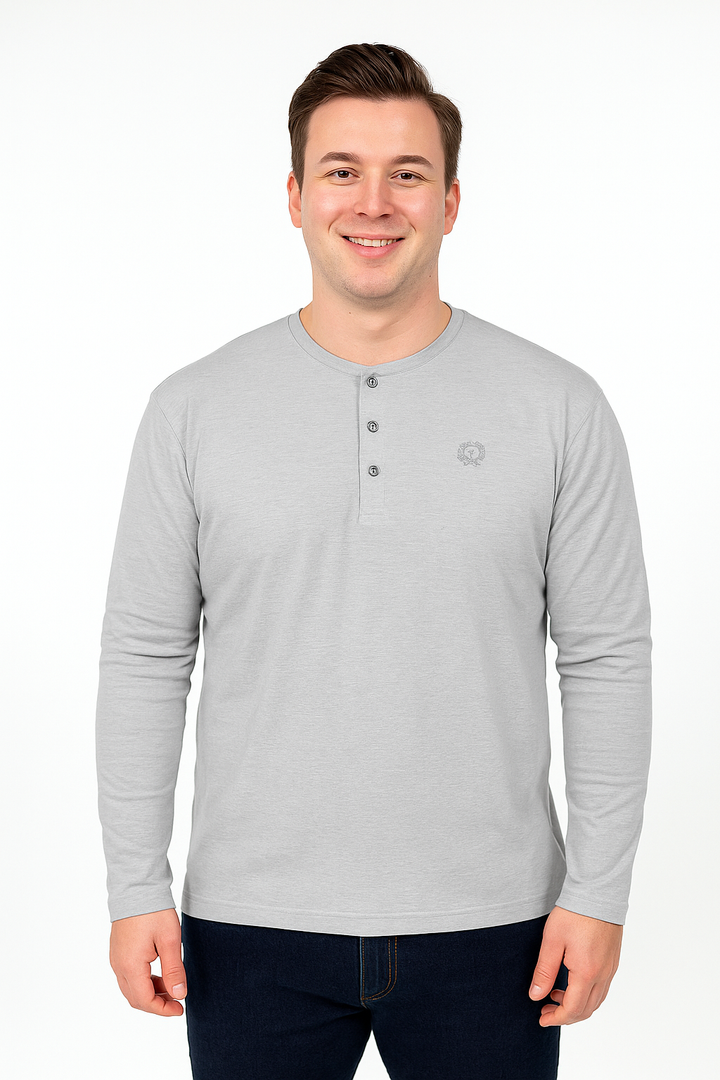 Men’s Full Sleeve Henley T-Shirt – Big & Tall