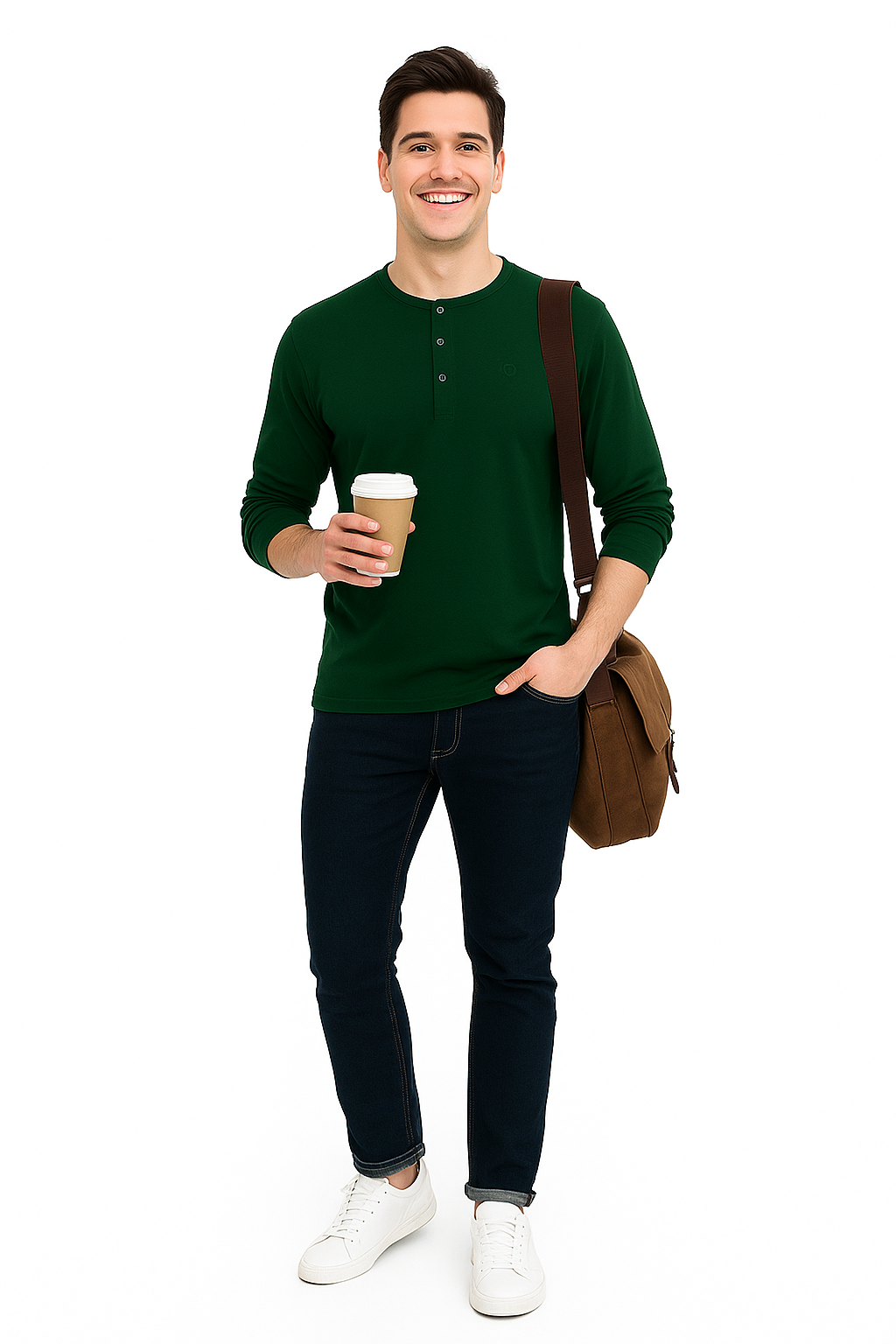 Men’s Full Sleeve Henley T-Shirt – Big & Tall