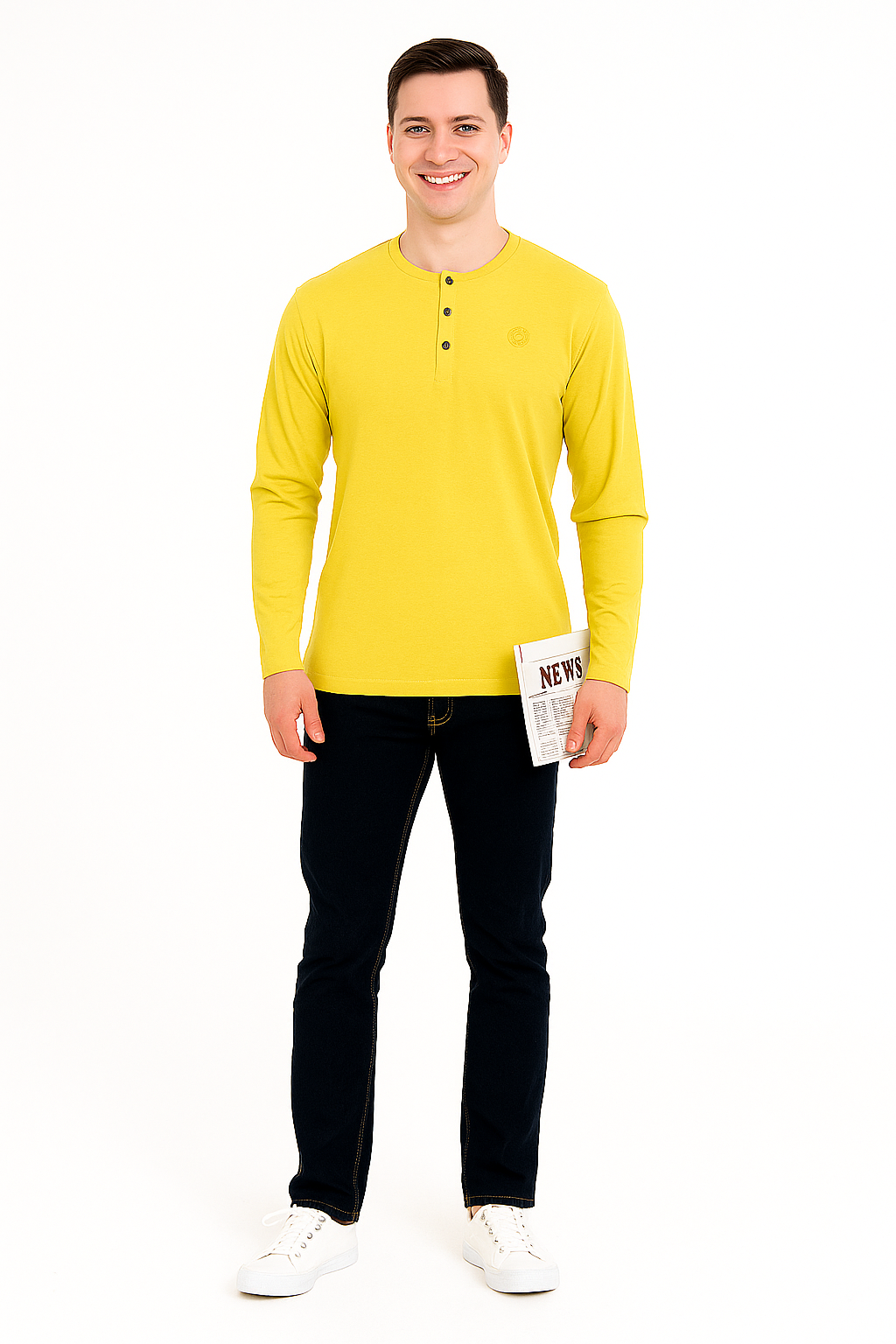 Men’s Full Sleeve Henley T-Shirt – Big & Tall