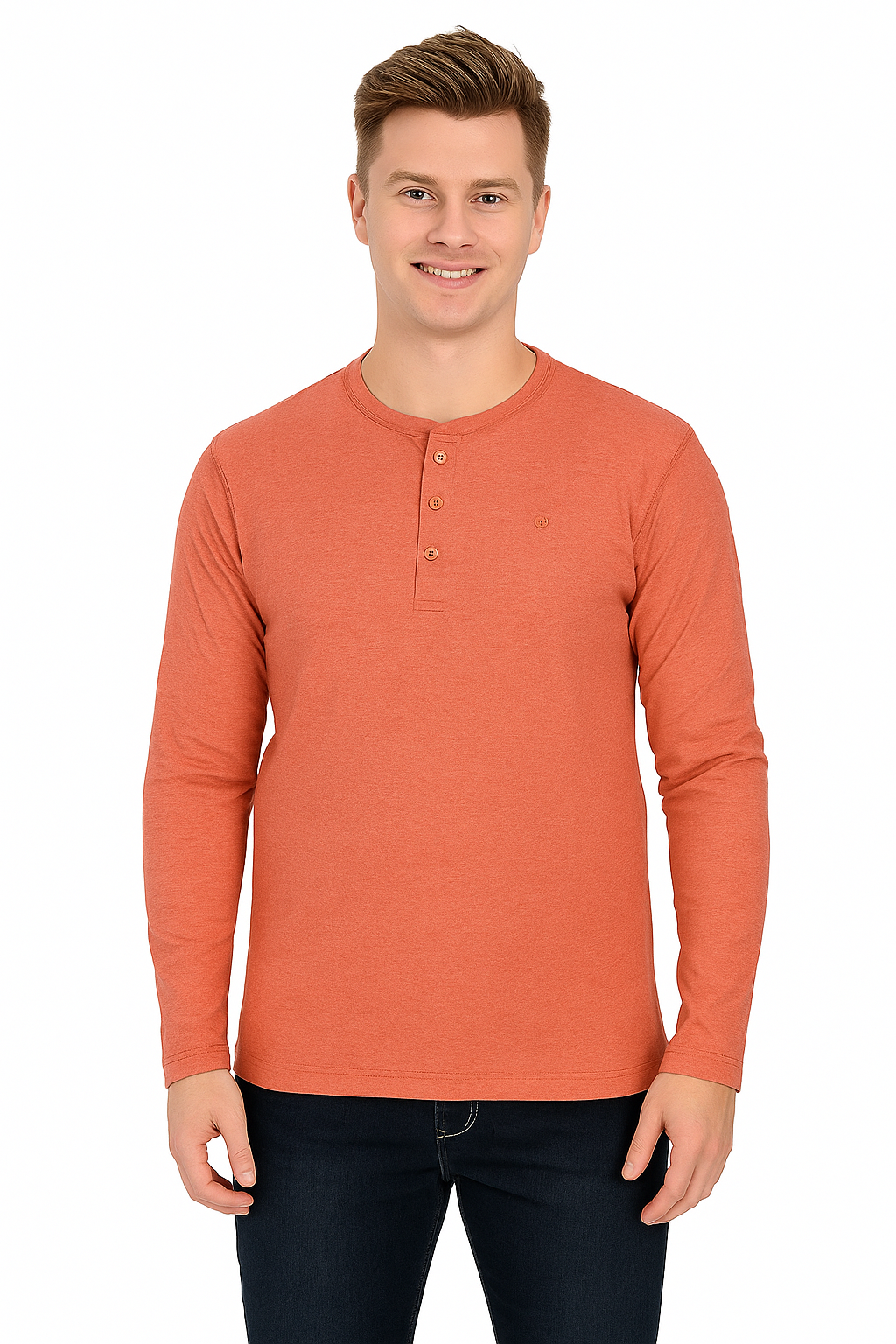 Men’s Full Sleeve Henley T-Shirt – Big & Tall