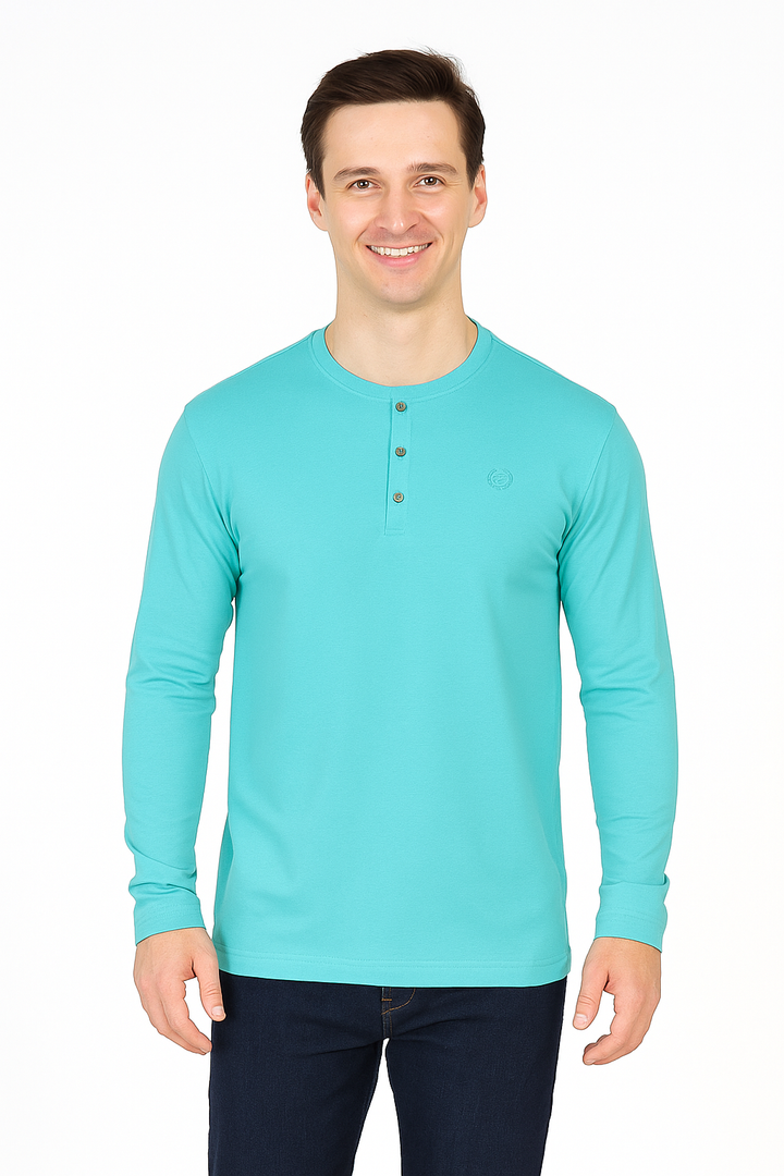 Men’s Full Sleeve Henley T-Shirt – Big & Tall