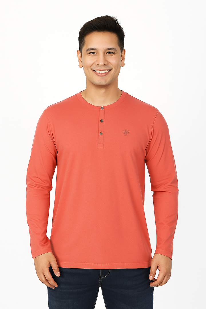 Men’s Full Sleeve Henley T-Shirt – Big & Tall