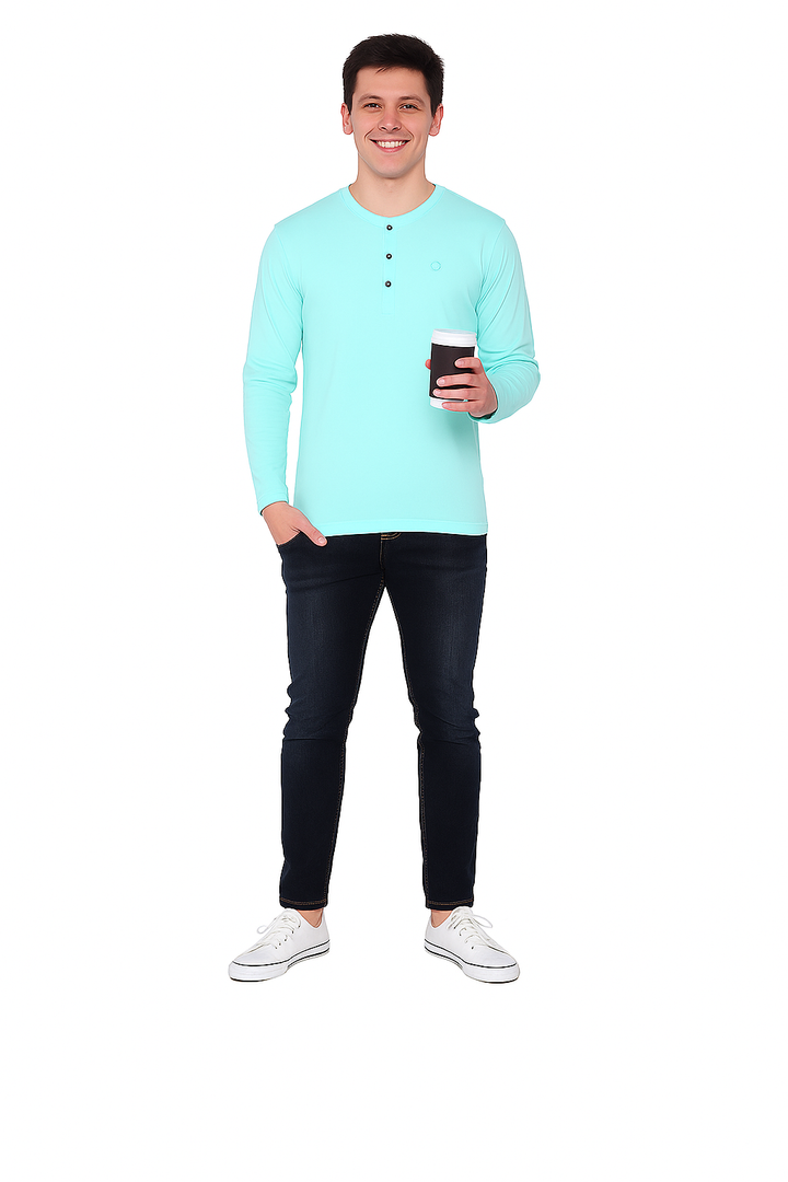 Men’s Full Sleeve Henley T-Shirt – Big & Tall