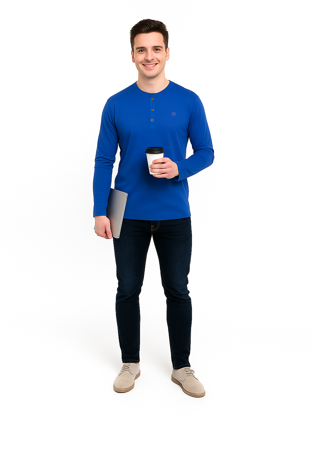 Men’s Full Sleeve Henley T-Shirt – Big & Tall