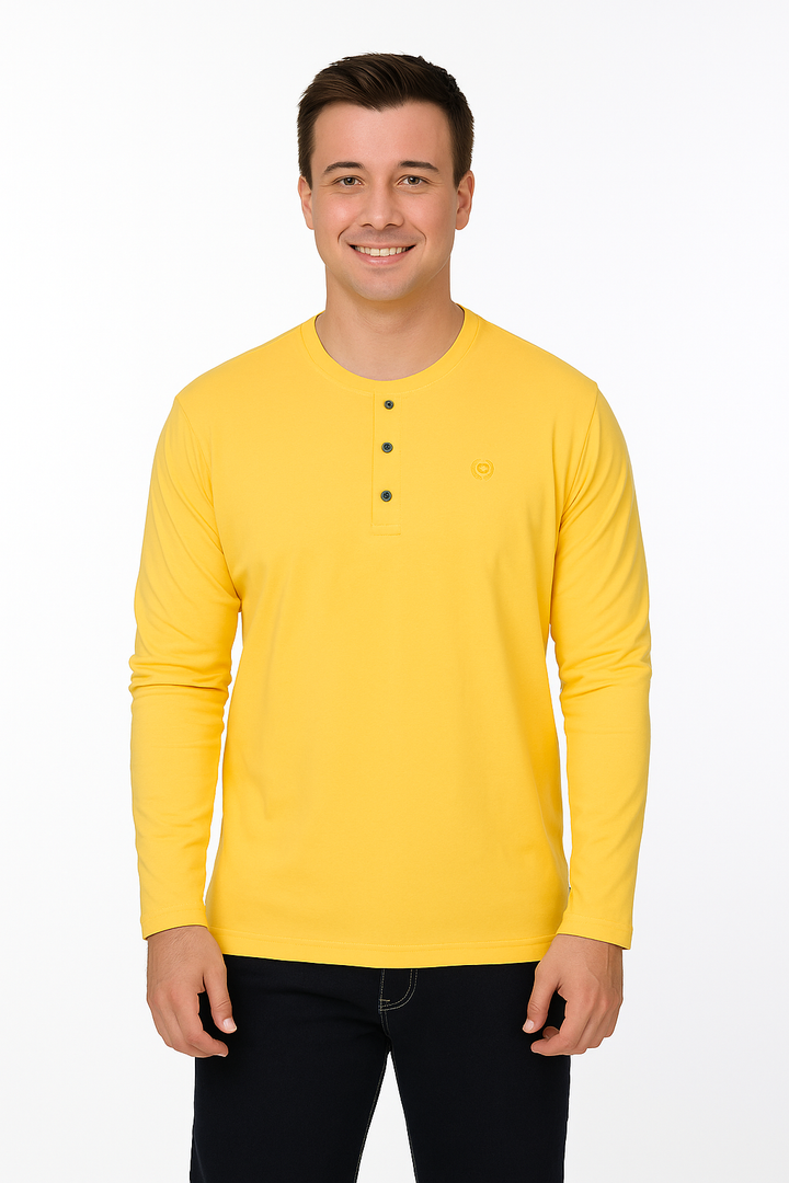 Men’s Full Sleeve Henley T-Shirt – Big & Tall
