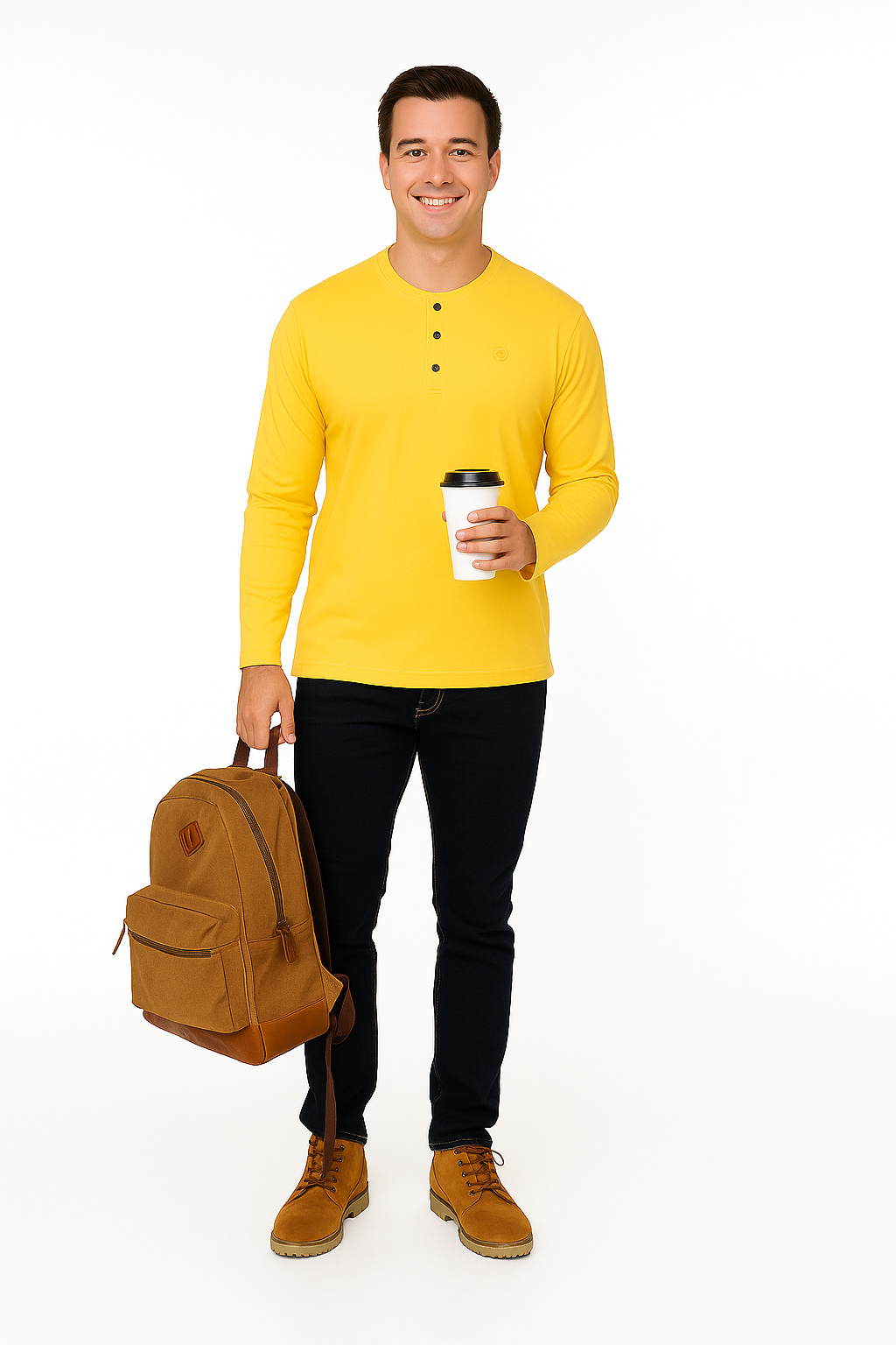 Men’s Full Sleeve Henley T-Shirt – Big & Tall