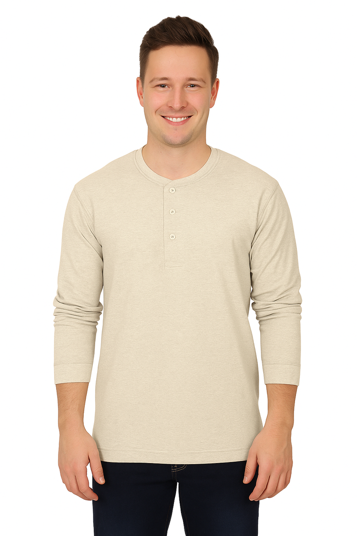 Men’s Full Sleeve Henley T-Shirt – Big & Tall