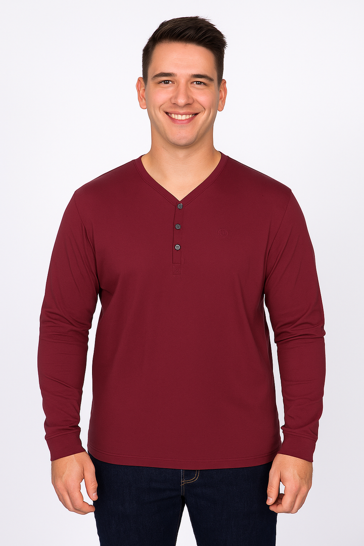Men’s Full Sleeve Henley T-Shirt – Big & Tall