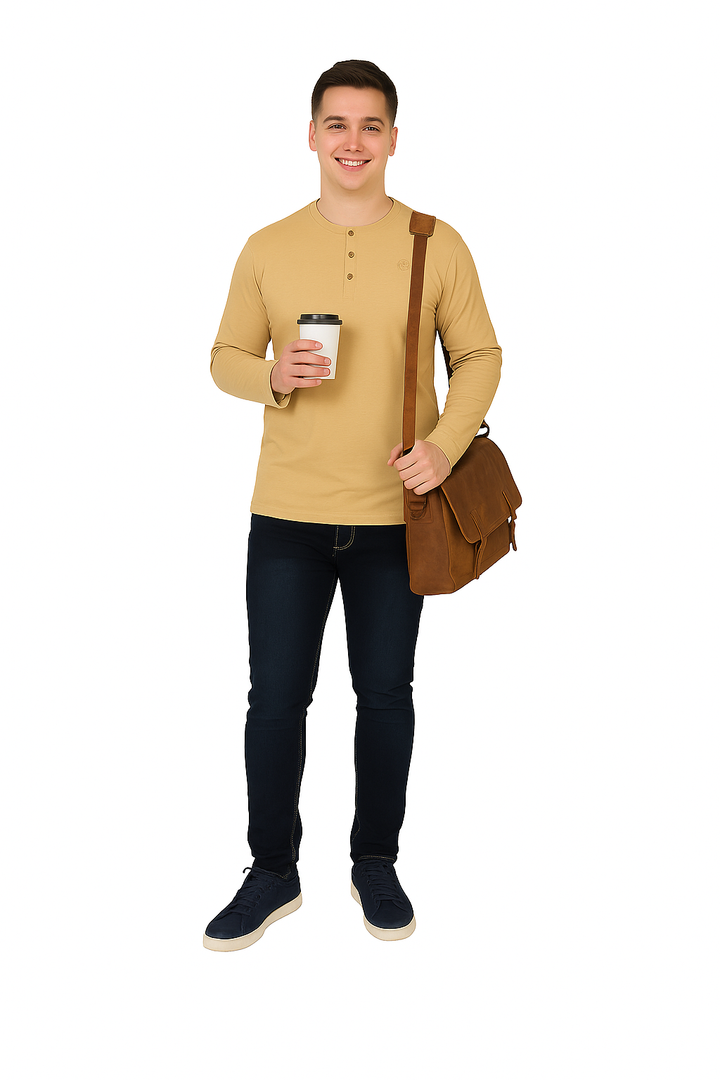 Men’s Full Sleeve Henley T-Shirt – Big & Tall